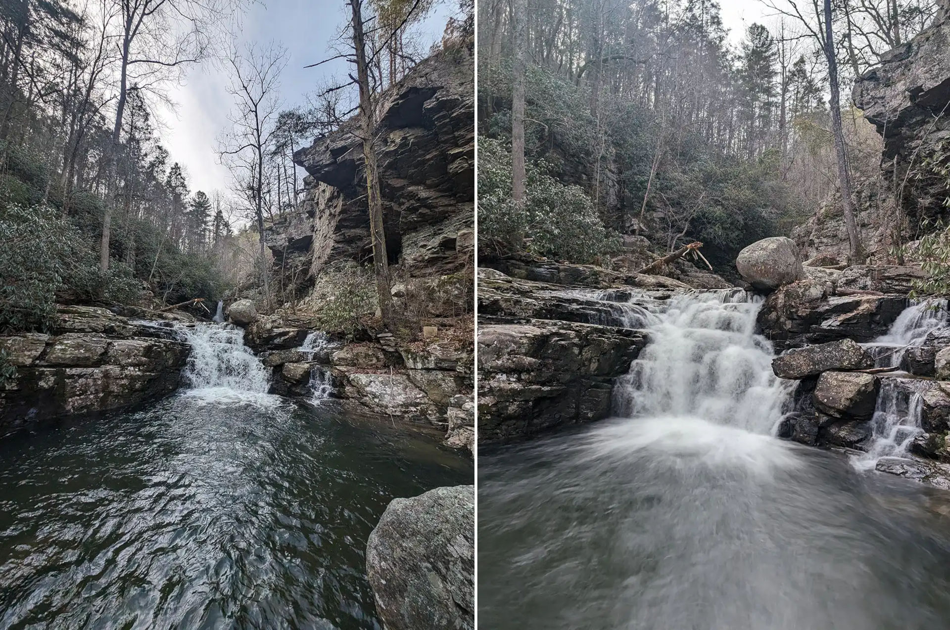 lower rainbow falls in the cherokee national forest