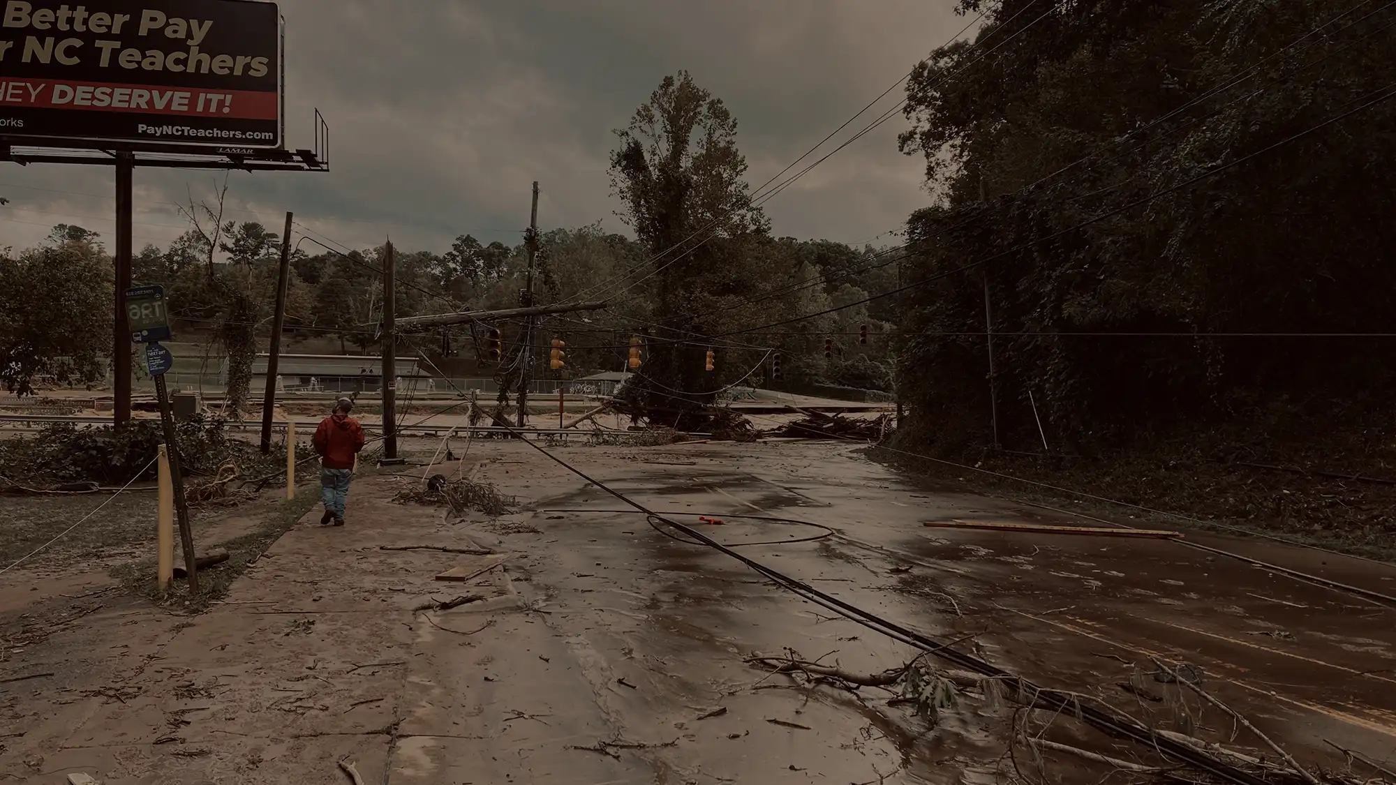 Damage caused by Hurricane Helene in Asheville North Carolina