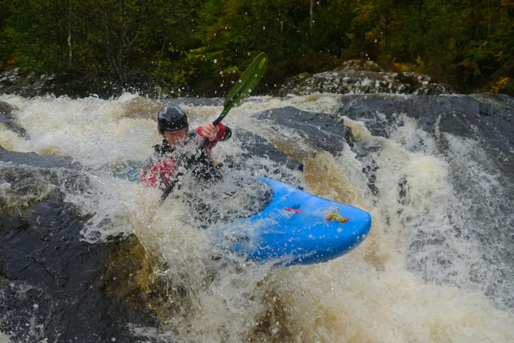 Kayaker paddling white water rapids on the Ocoee River TN