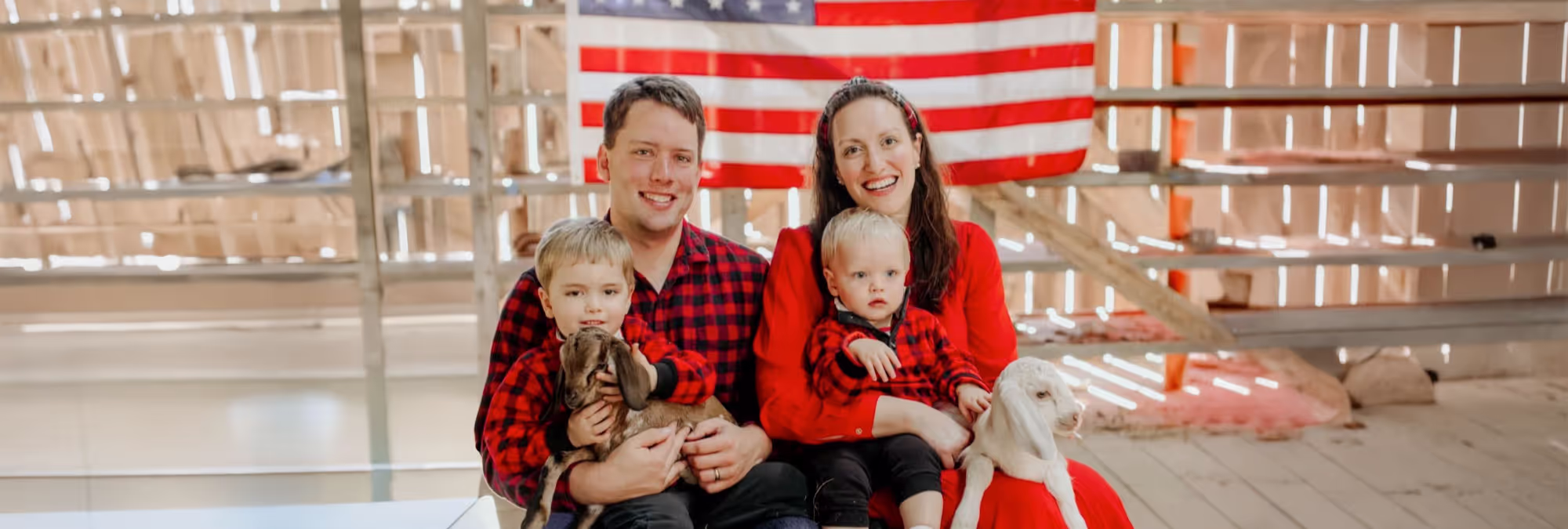 The Riley family at Quail Run Farms.