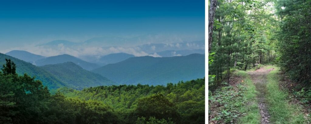 Layered mountain ridges in the Cohutta Wilderness near Ocoee