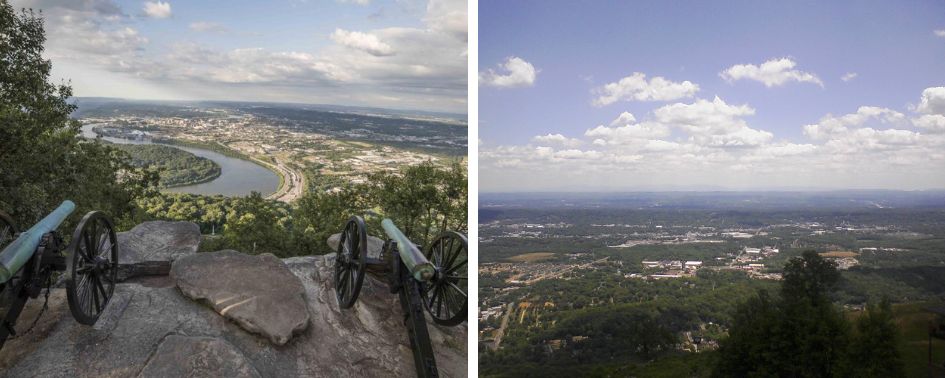Panoramic view from Missionary Ridge overlooking Chattanooga, Tennessee