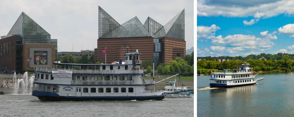Scenic river cruise on the Tennessee River during autumn