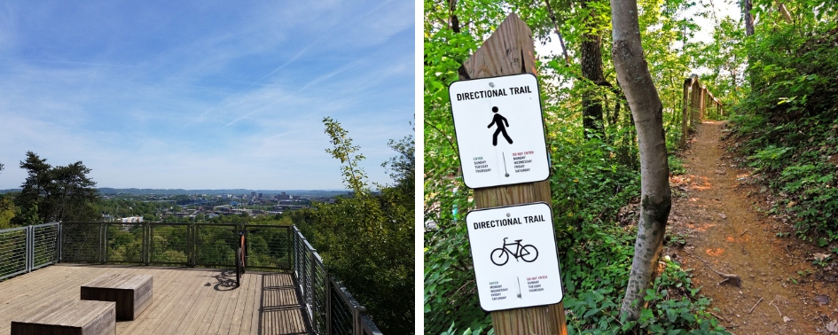 Trailhead sign at Stringers Ridge Park in Chattanooga