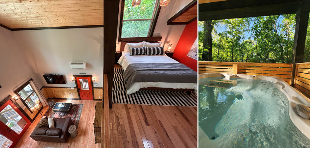 Interior of The Depot cabin at Wauhatchie Woodlands
