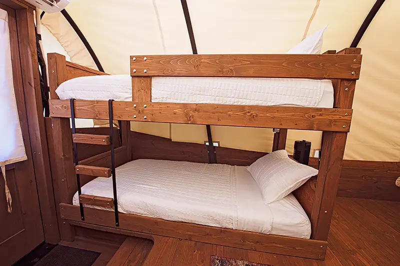 covered wagon bunk bed glamping
