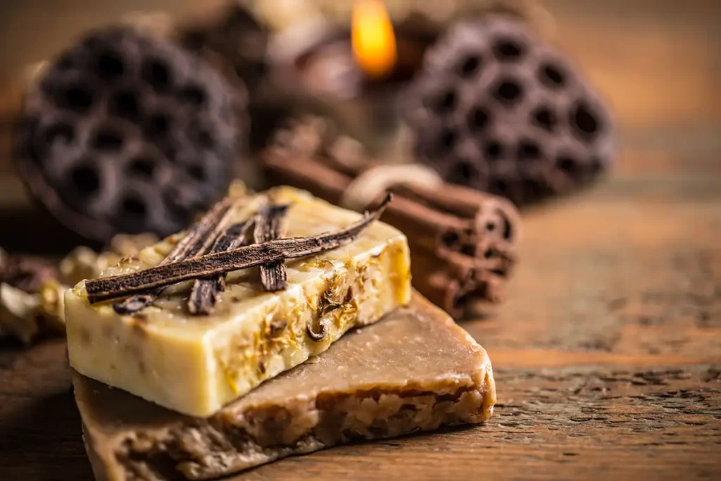 handmade soap with vanilla