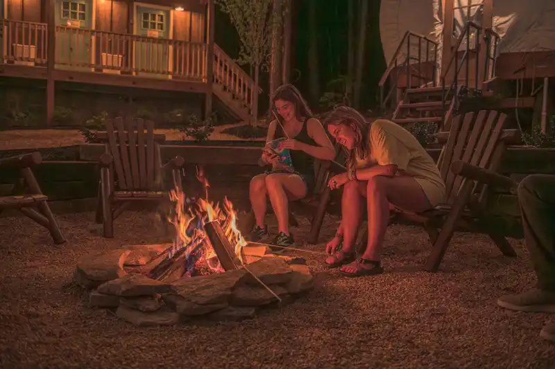 smores camping welcome valley village